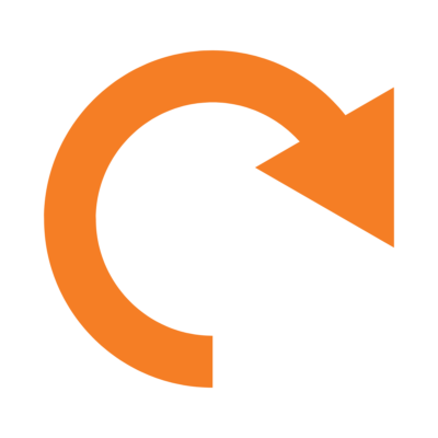 An orange curved arrow pointing to the left.