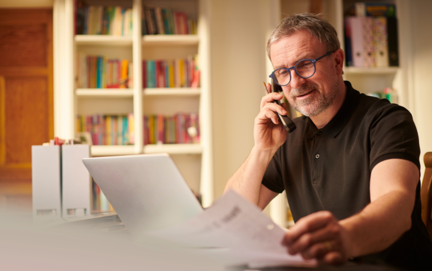 A man reviewing a document